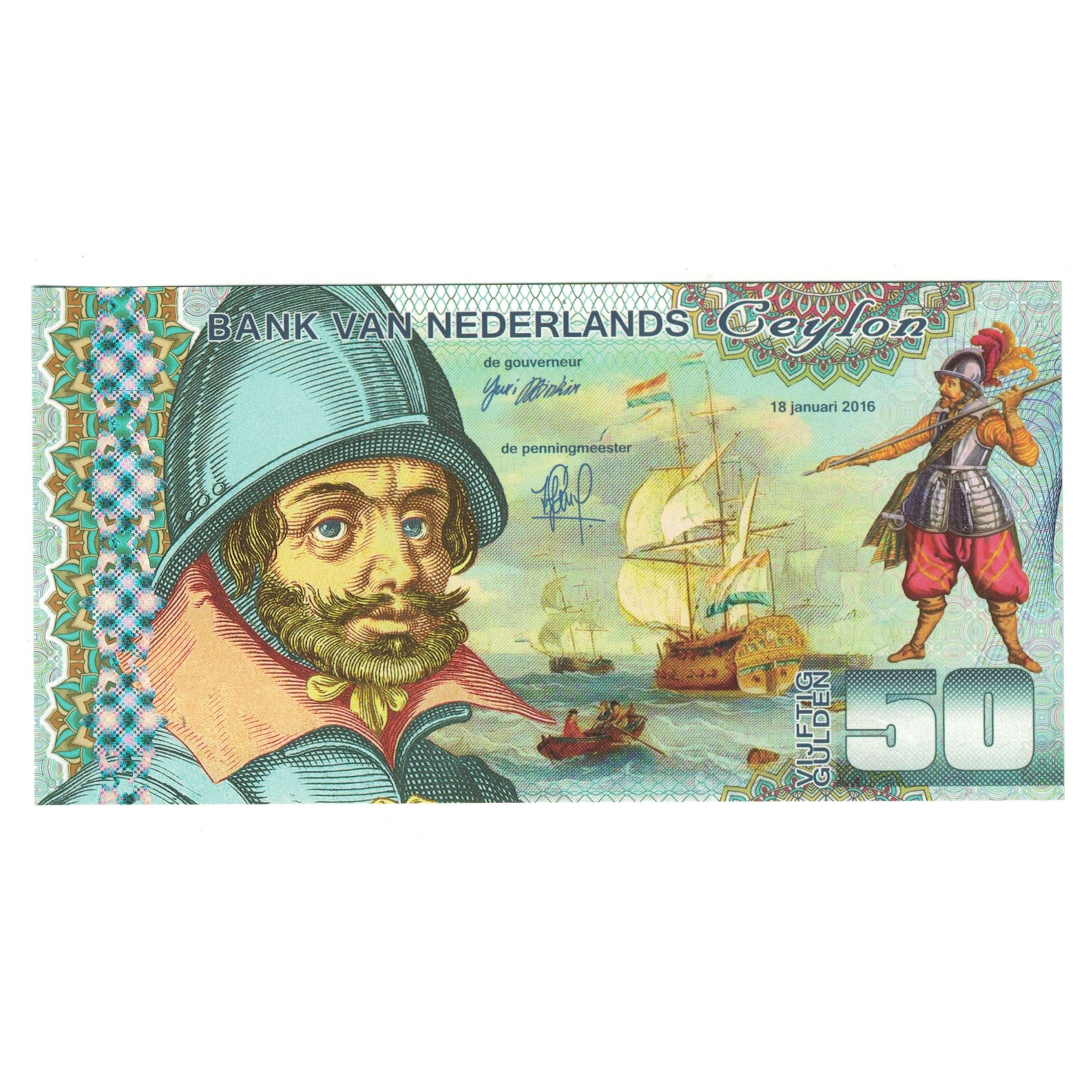 Billet, Pays-Bas, 50 Gulden, 2016, 2016-01-18, CEYLON, NEUF