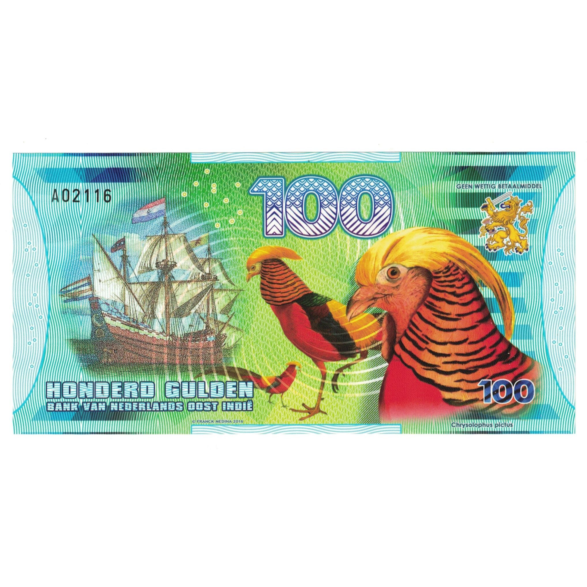 Banknote, Netherlands, 100 Gulden, 2016, 2016-11-04, OOST INDIES, UNC(65-70)