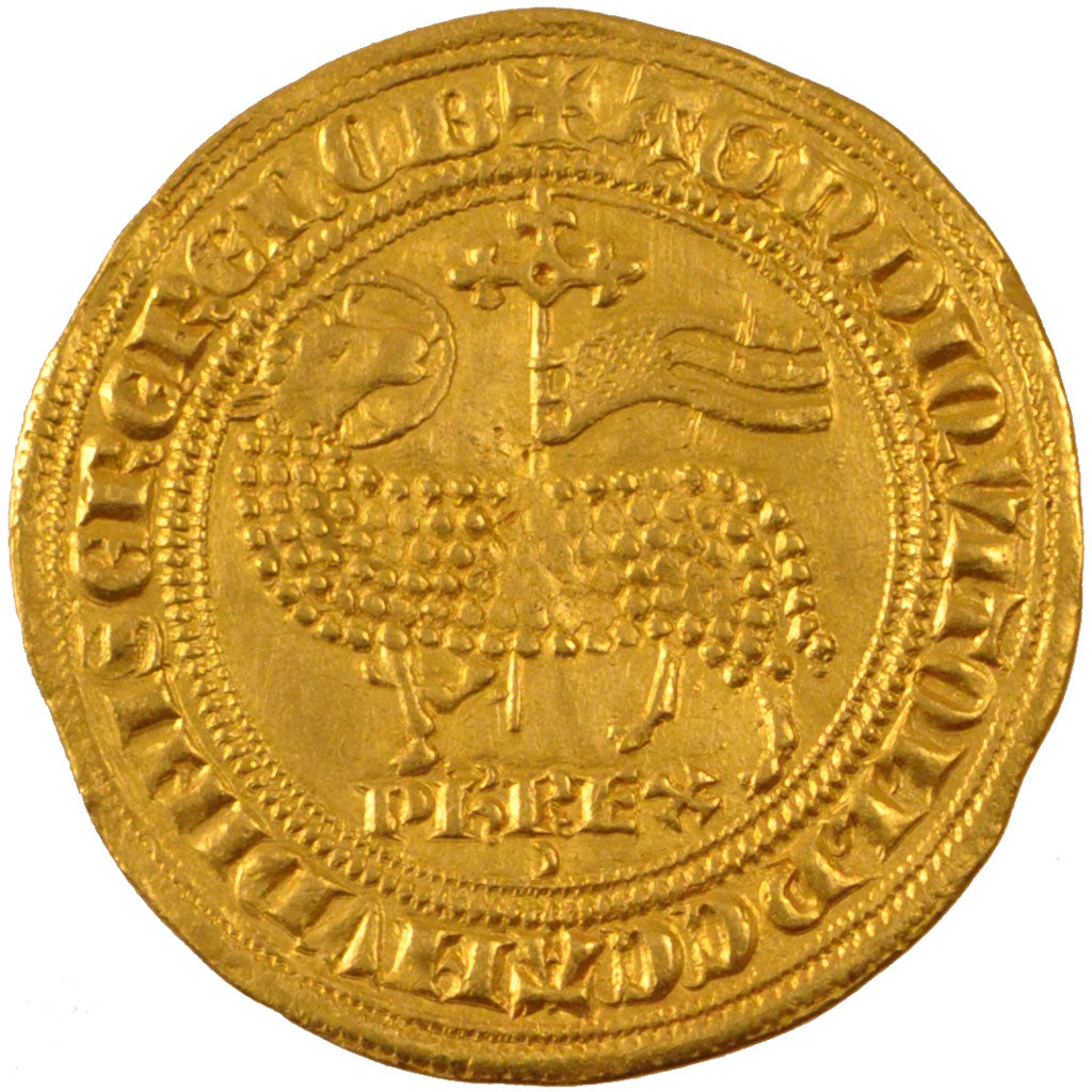 FRANCE, Agnel d'or, 1316, AU(55-58), Gold, Duplessy #237, 4.09