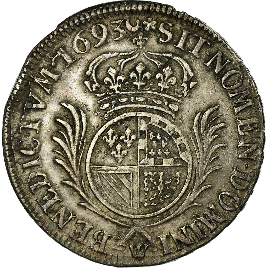 Coin, France, Louis XIV, 1/2 Écu de Flandre aux palmes, 1/2 Ecu, 1693, Lille