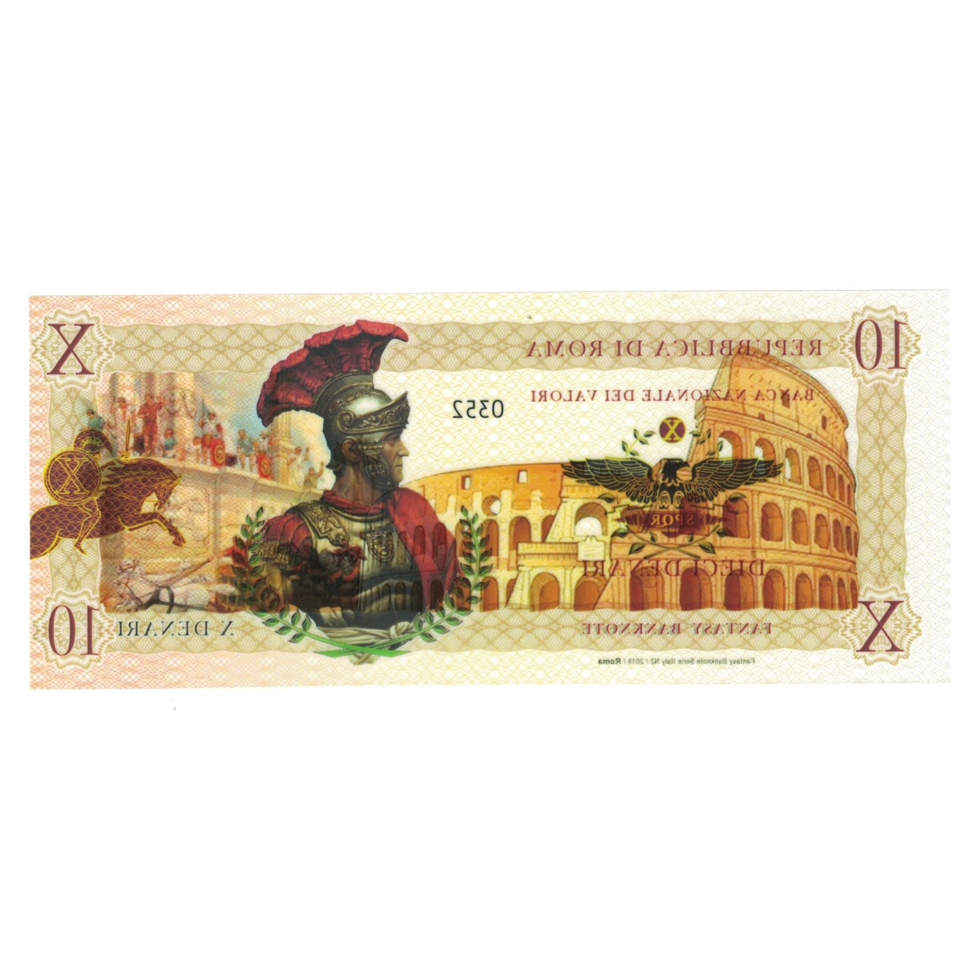 Banknote, Italy, Tourist Banknote, 2018, REPUBBLICA DI ROMA 10 DENARI
