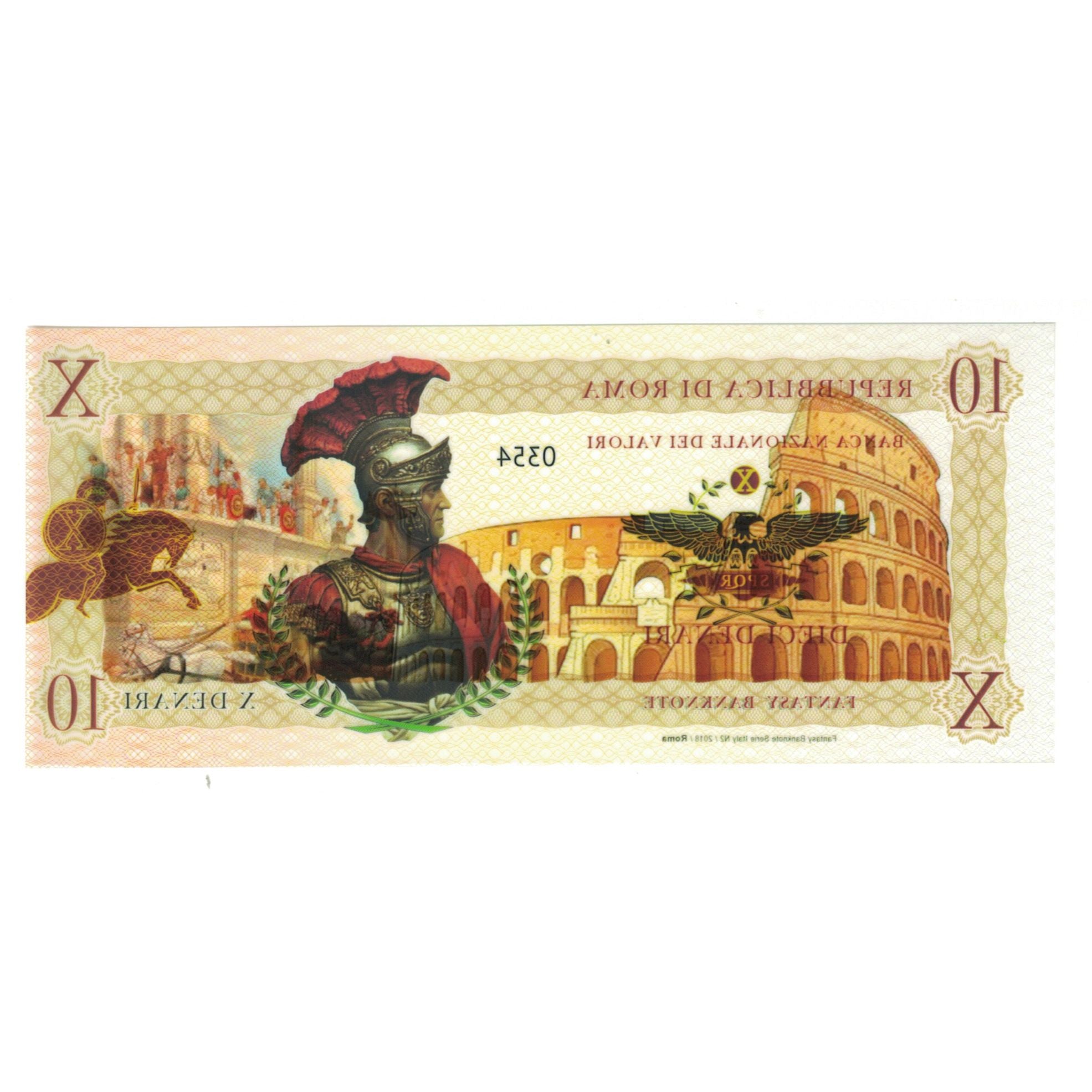 Banknote, Italy, Tourist Banknote, 2018, REPUBBLICA DI ROMA 10 DENARI