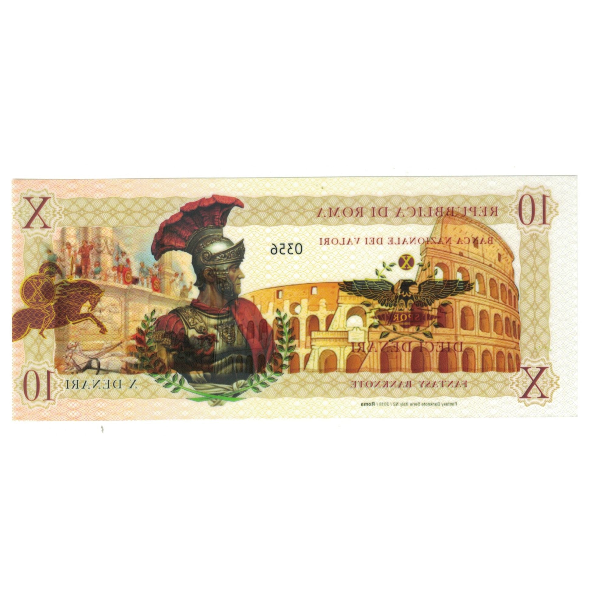 Banknote, Italy, Tourist Banknote, 2018, REPUBBLICA DI ROMA 10 DENARI
