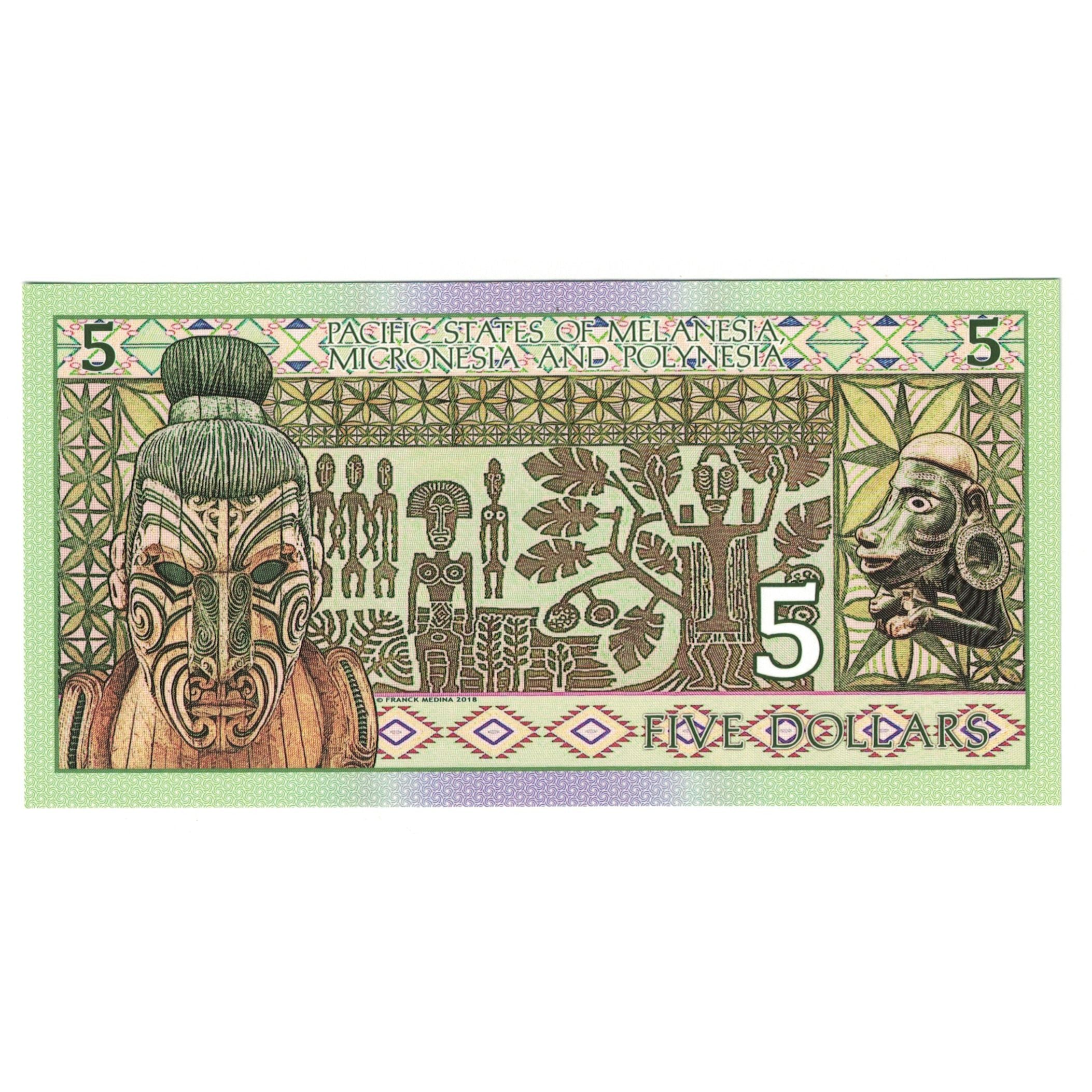 Billete, 5 Dollars, 2018, Estados Unidos, PACIFIC STATES OF MELANESIA MICRONESIA