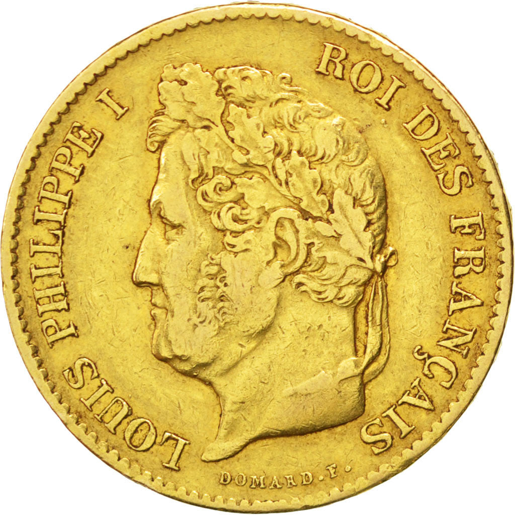 FRANCE, Louis-Philippe, 40 Francs, 1833, Paris, KM #747.1, EF(40-45), Gold,...