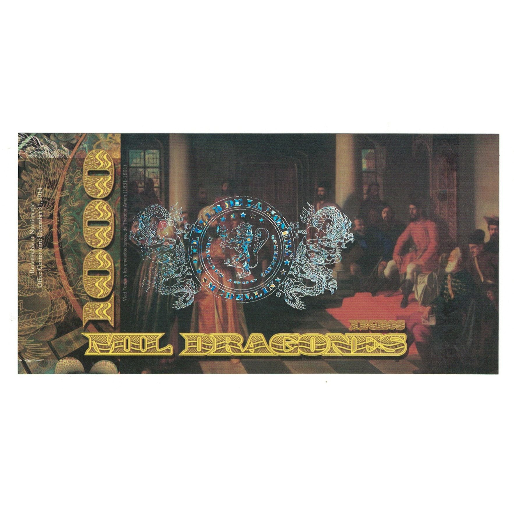 Banknote, Colombia, Tourist Banknote, 2013, 2013-06-28, 1000 DRAGONES EL CLUB DE