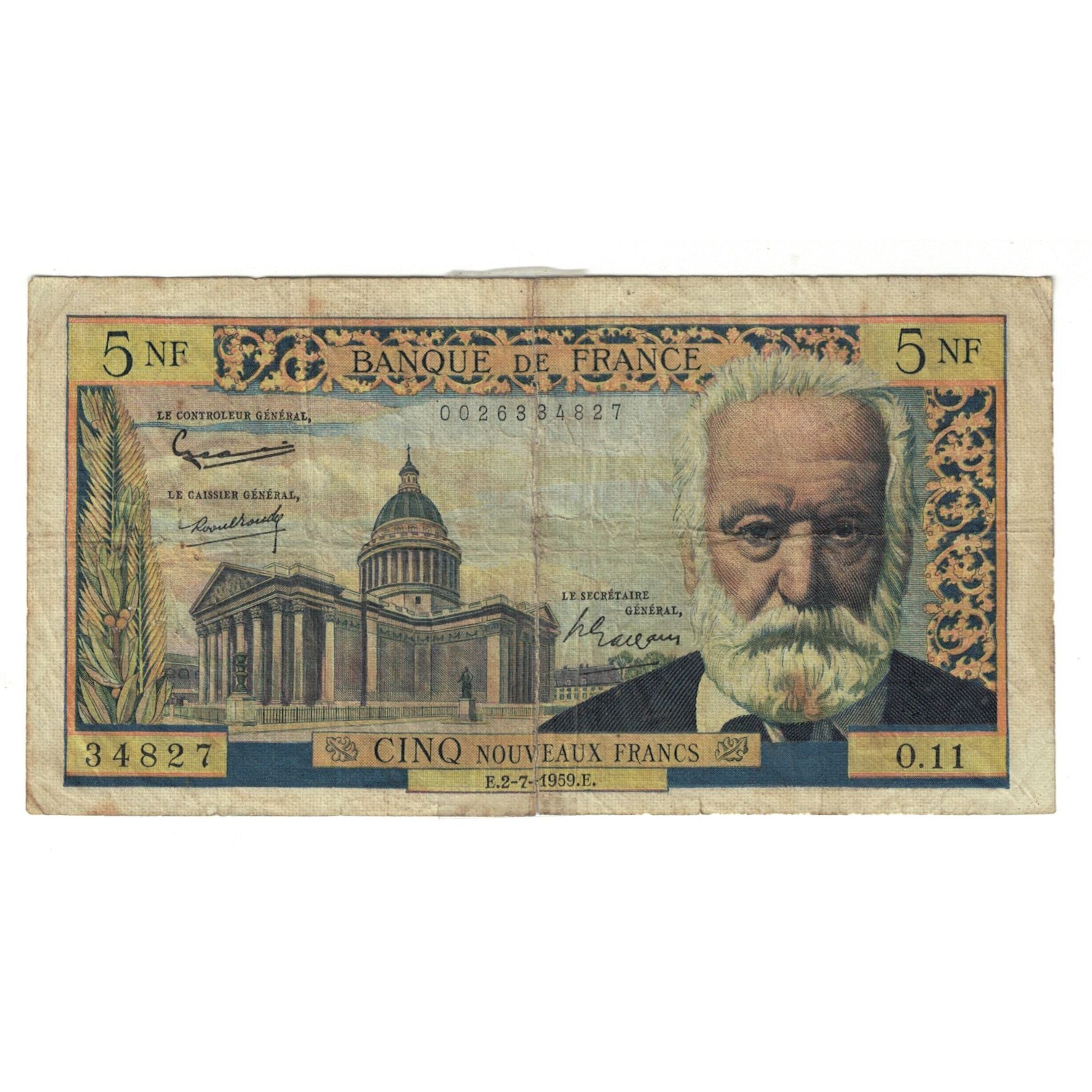 Frankreich, 500 Francs, Victor Hugo, 1957, O.1134827, S, Fayette:56.2, KM:133b