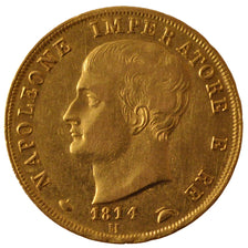 ITALIAN STATES, 40 Lire, 1814, Milan, KM #12, EF(40-45), Gold, 12.91