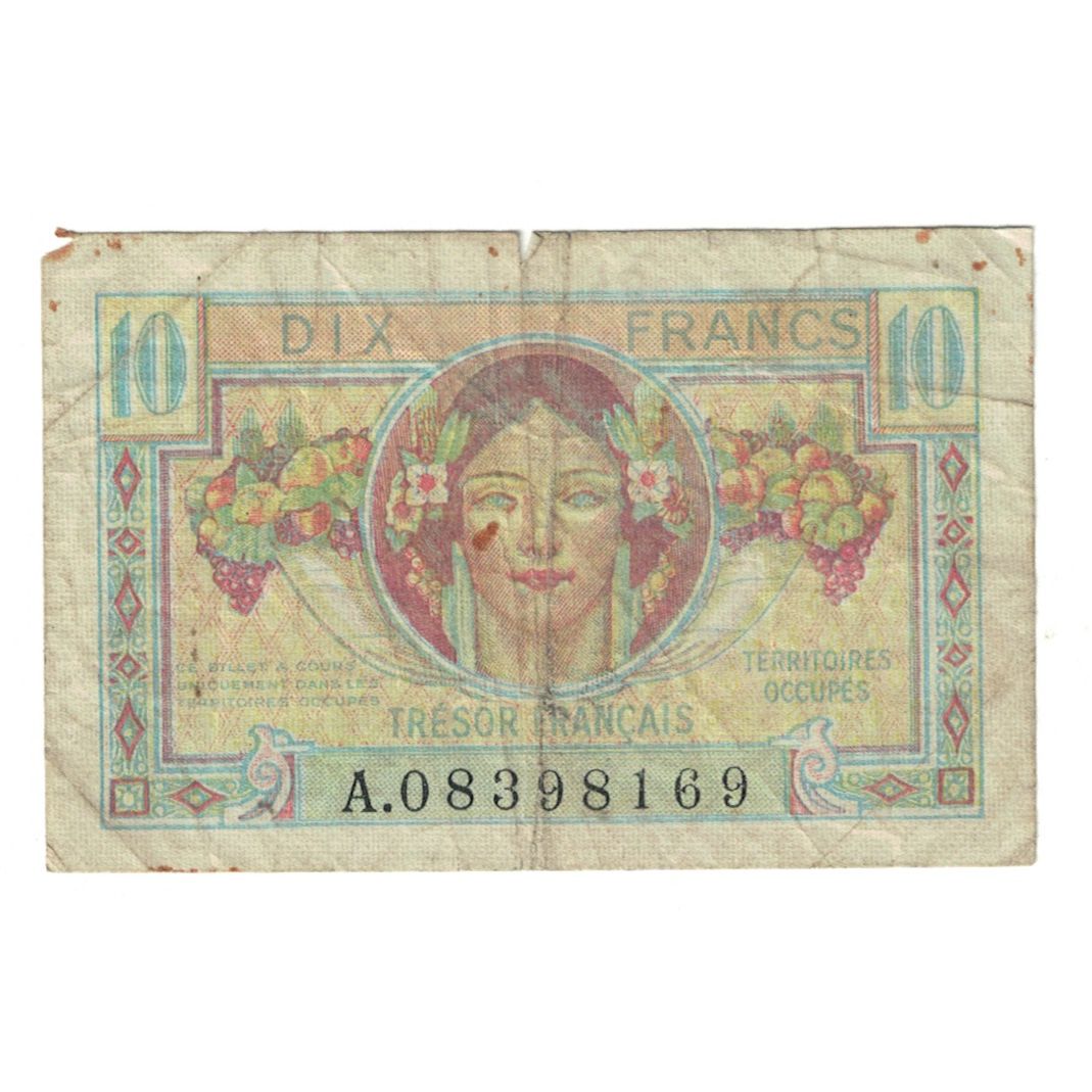 France, 10 Francs, 1947 French Treasury, 1947, A.08398169, VG(8-10)