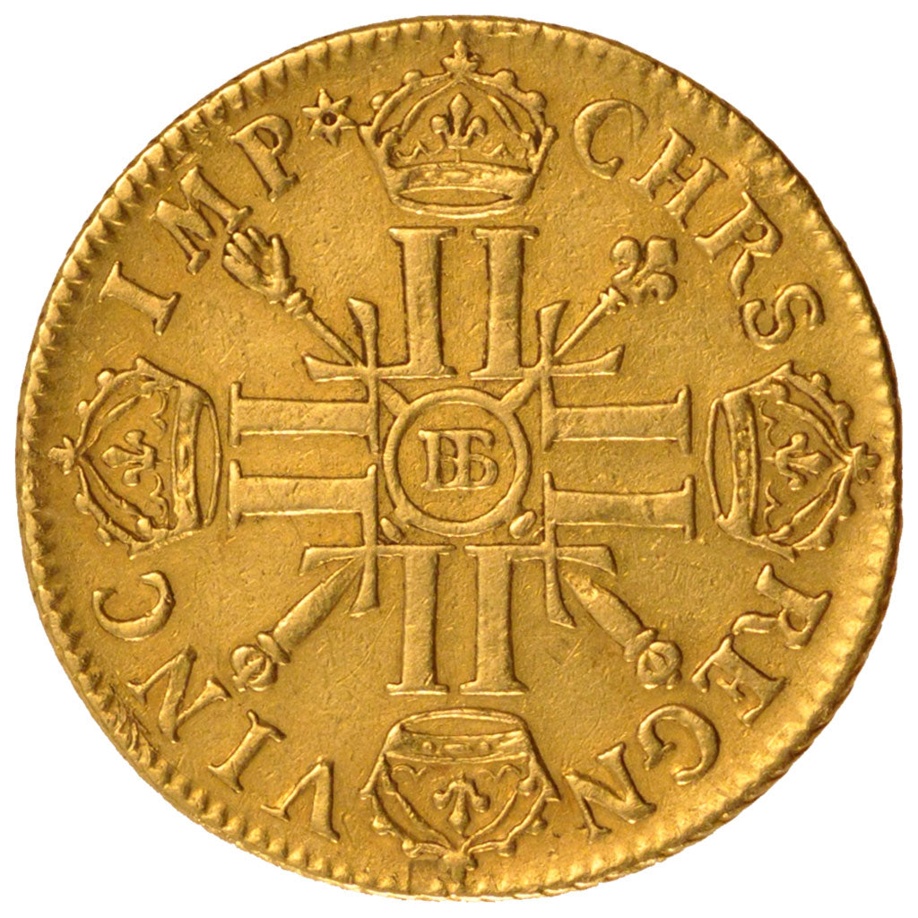 FRANCE, Double louis d'or aux 8 L et aux insignes, 2 Louis D'or, 1702,...