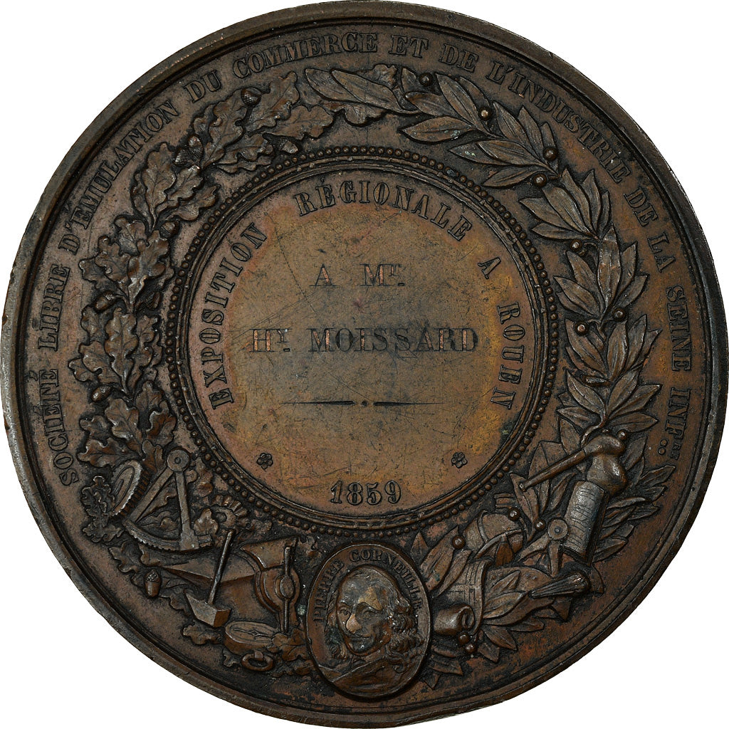 France, Medal, Société d'Emulation, Exposition Régionale à Rouen, 1859