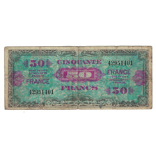 França, 50 Francs, 1944, 42951401, VF(20-25), Fayette:VF24.01, KM:117a