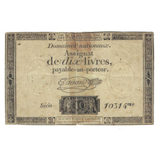 France, 10 Livres, 1792, 10314, VG(8-10), KM:A66b, Lafaurie:161b