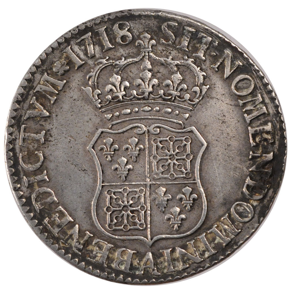 Francia, Louis XV, Écu de France-Navarre, Ecu, 1718, Paris, BB, Argento, Gad...