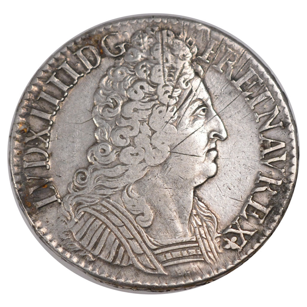 FRANCE, Écu aux 3 couronnes, ECU, 1714, Paris, KM #386.1, EF(40-45), Silver, ...