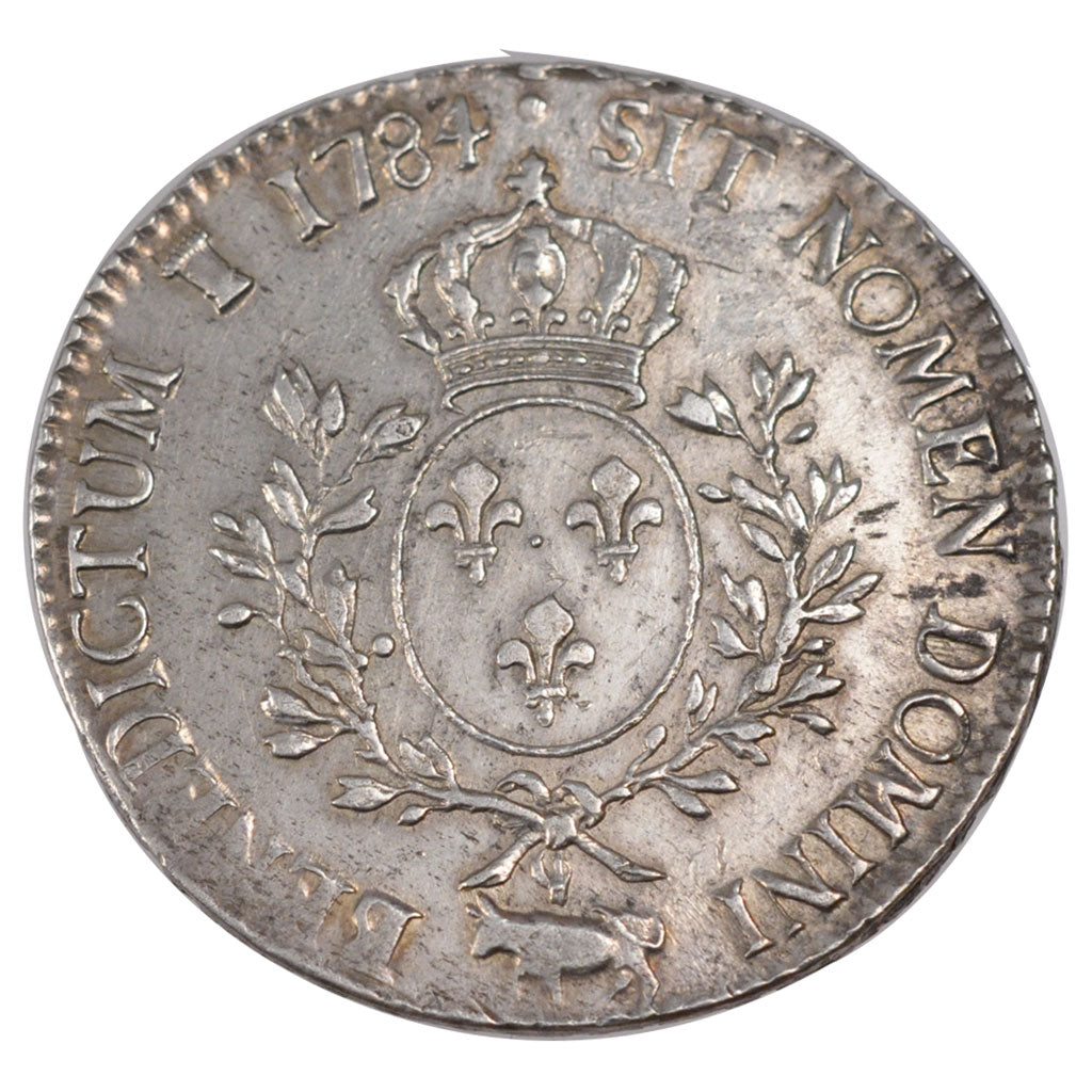 FRANCE, Écu de Béarn aux branches d'olivier, ECU, 1784, Pau, KM #572, EF(40-45),