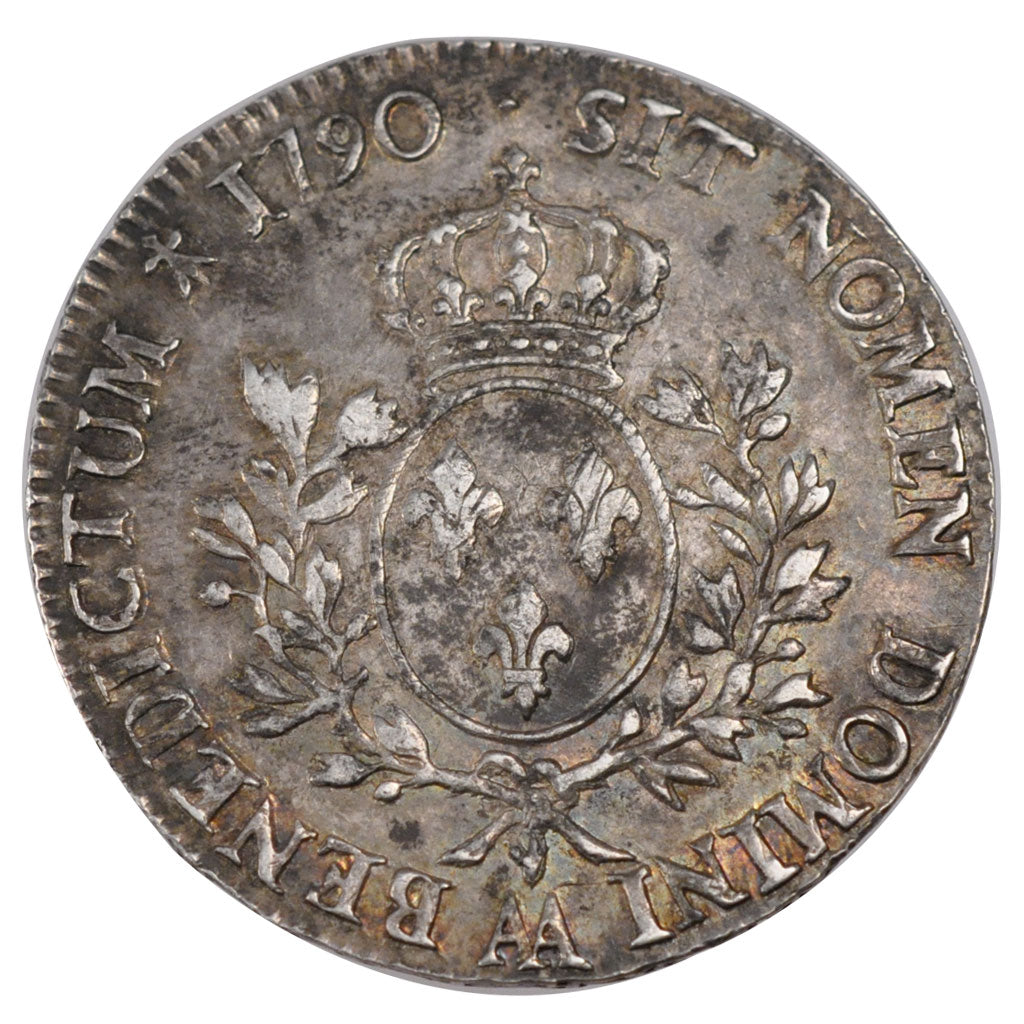 FRANCE, Écu aux branches d'olivier, ECU, 1790, Metz, KM #564.2, EF(40-45), ...