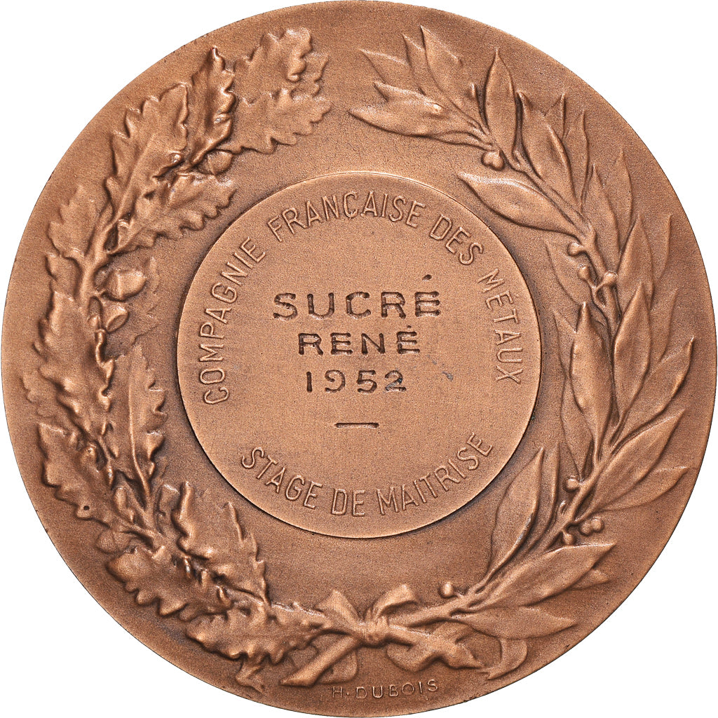 Francia, medalla, Compagnie Française des Métaux, Industry, 1952, Coudray