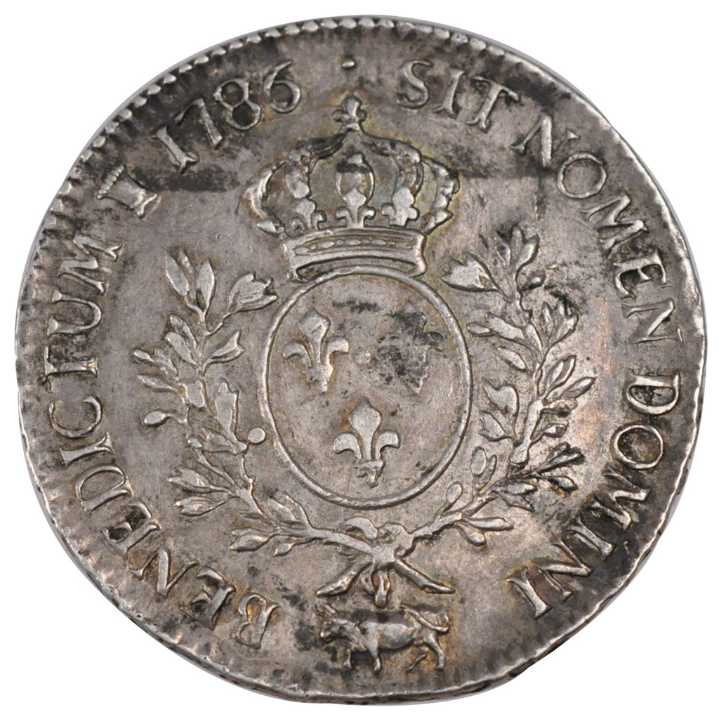 FRANCE, Écu de Béarn aux branches d'olivier, ECU, 1786, Pau, KM #572, EF(40-45),