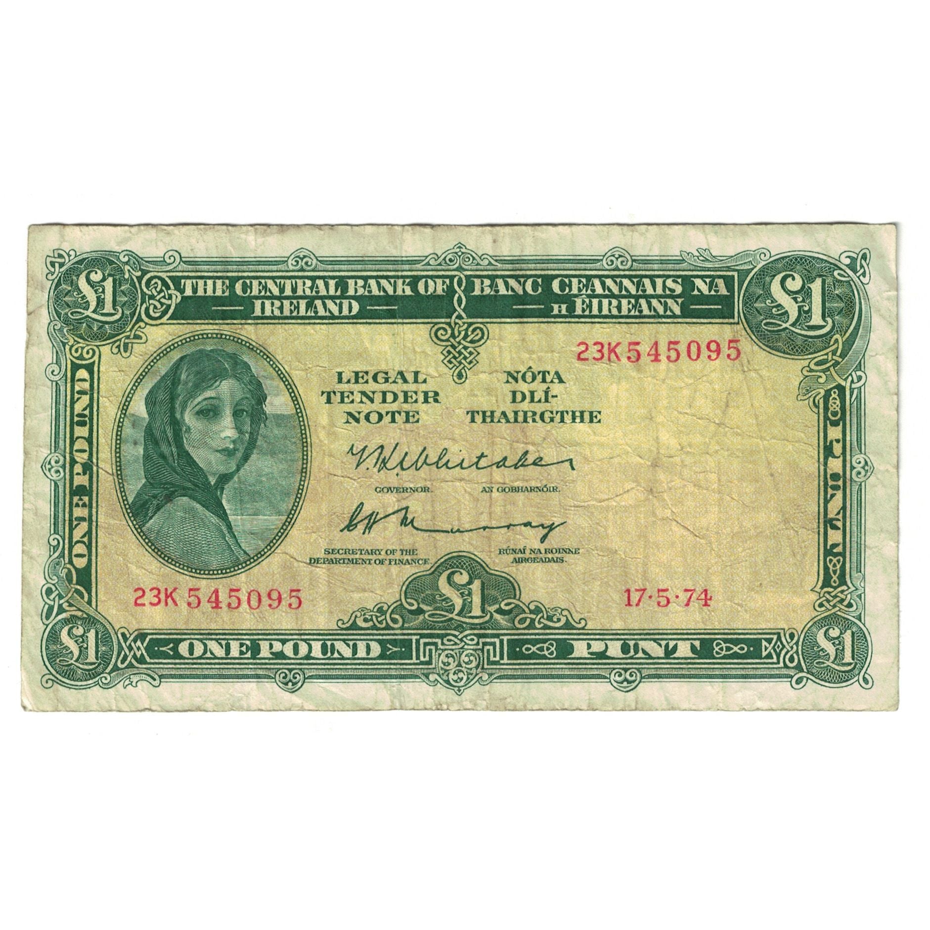 Banknot, Irlandia - Republika, 1 Pound, KM:64a, VF(20-25)