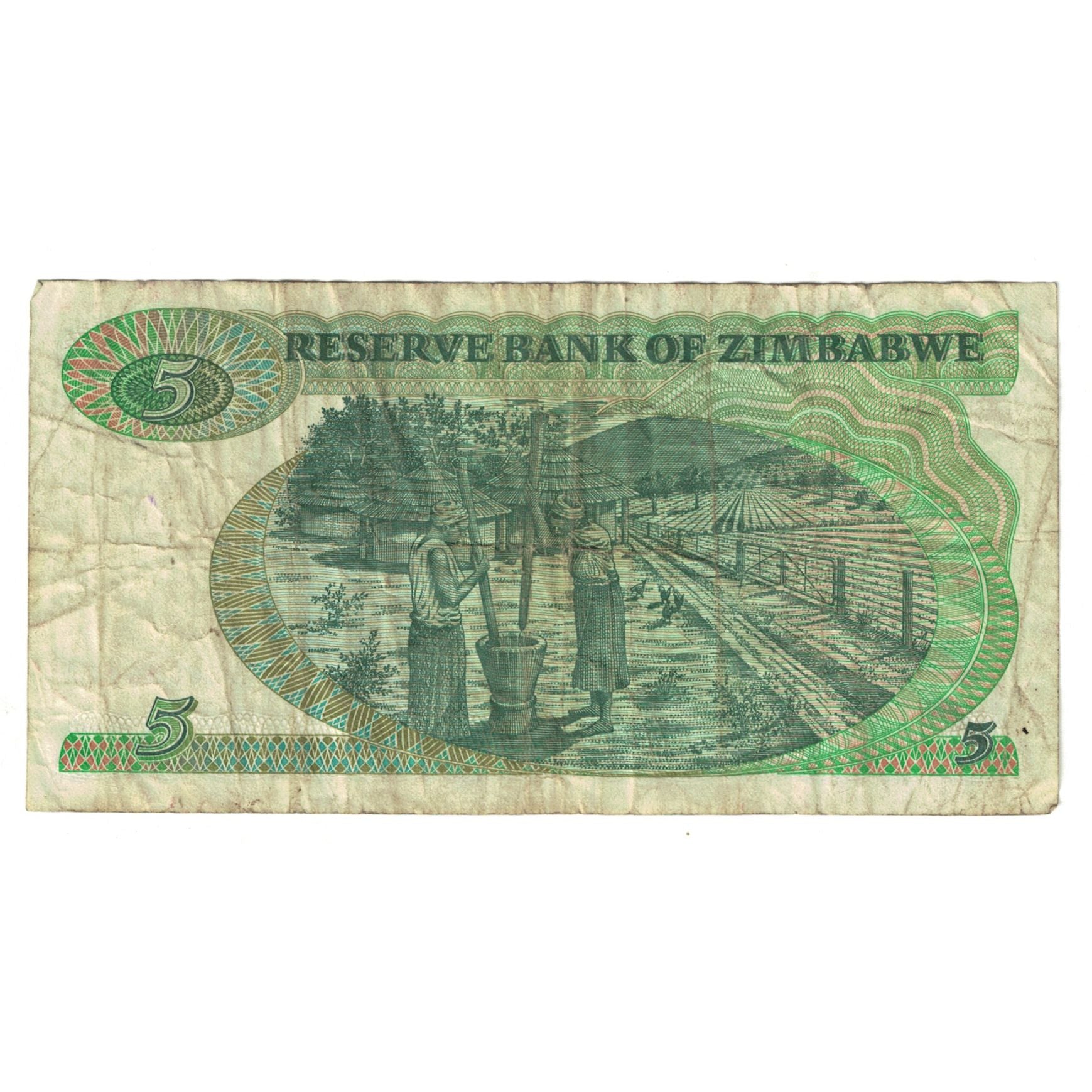 Billet, Zimbabwe, 5 Dollars, 1982, KM:2c, TB