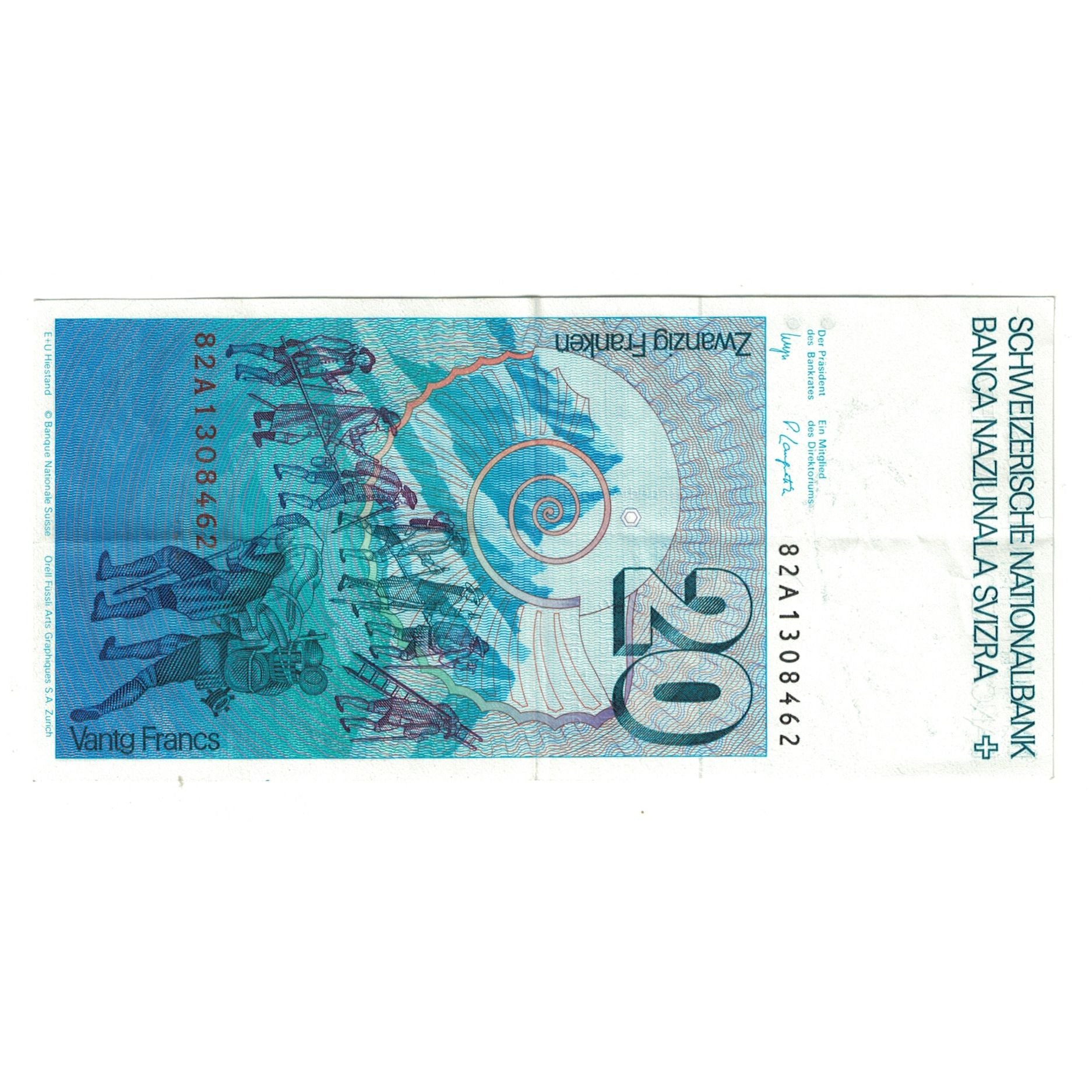 Banconote, Svizzera, 20 Franken, KM:55c, SPL-