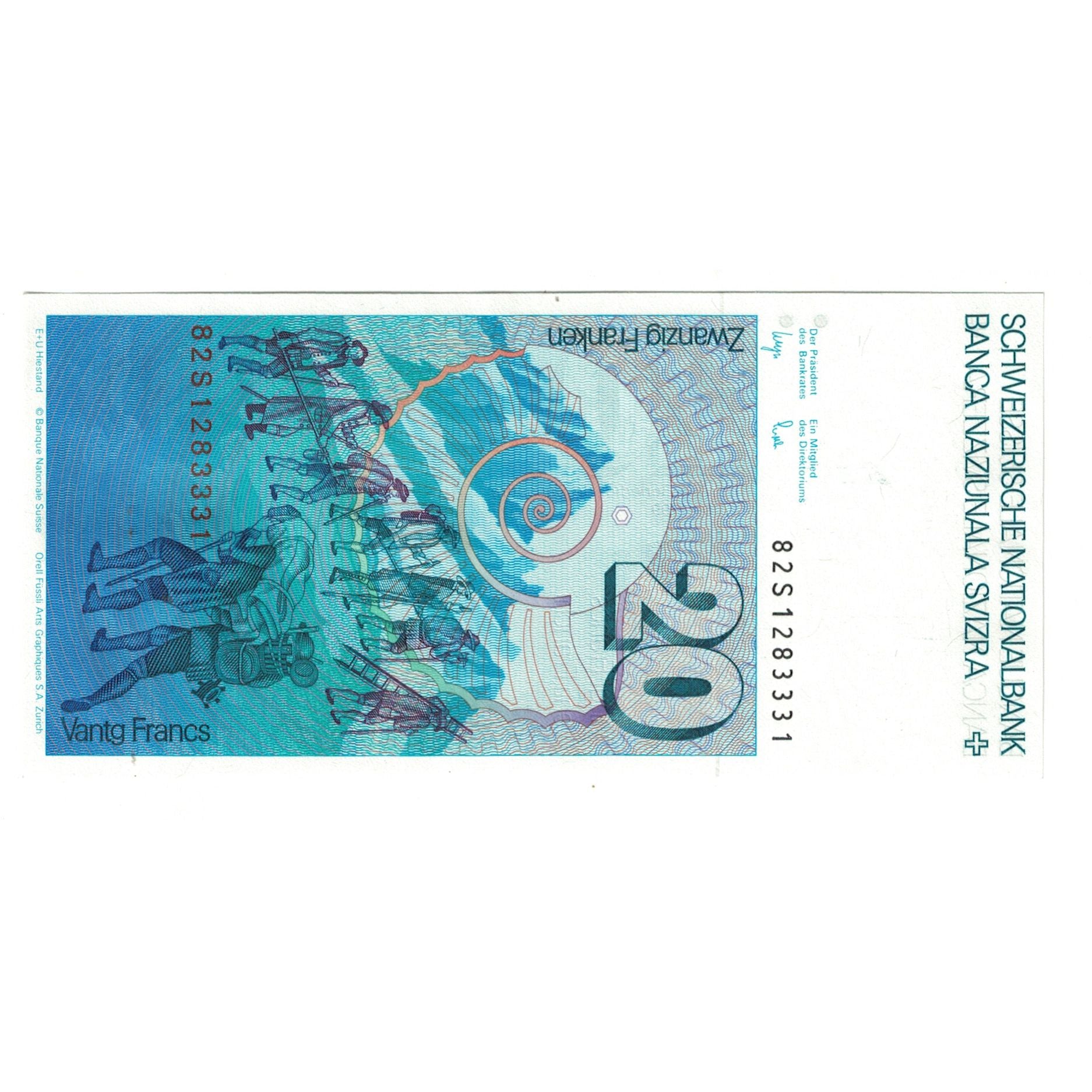 Banknote, Switzerland, 20 Franken, KM:55c, UNC(65-70)
