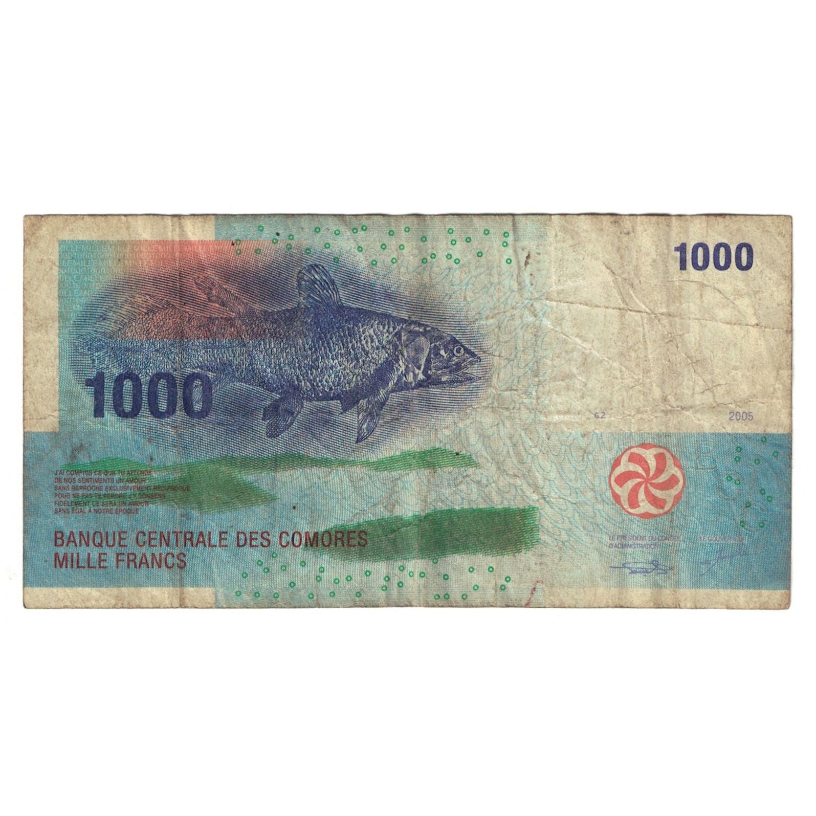 Banconote, Comore, 1000 Francs, 2005, MB