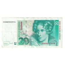 Billet, République fédérale allemande, 20 Deutsche Mark, 1991, 1991-08-01