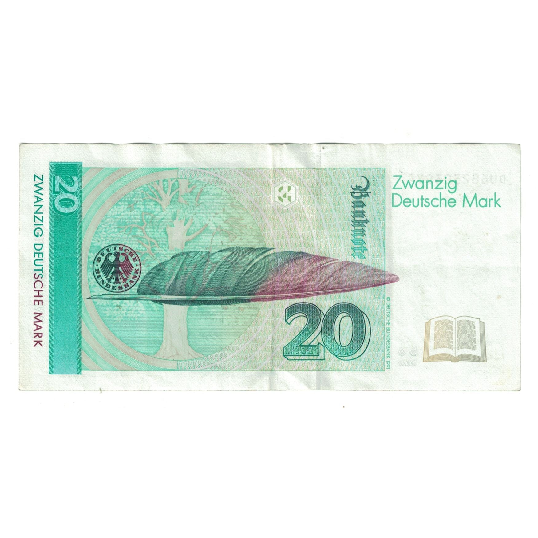 Billet, République fédérale allemande, 20 Deutsche Mark, 1991, 1991-08-01