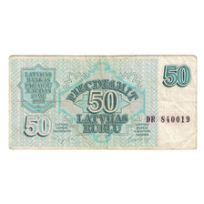 Banconote, Lettonia, 50 Rublu, 1992, KM:40, MB+