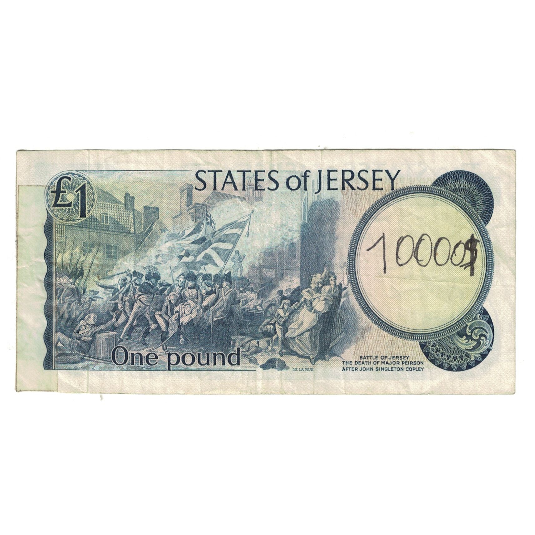 Billet, Jersey, 1 Pound, KM:11b, TB+