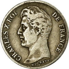 Moneta, Francia, Charles X, Franc, 1830, Limoges, MB+, Argento, KM:724.6