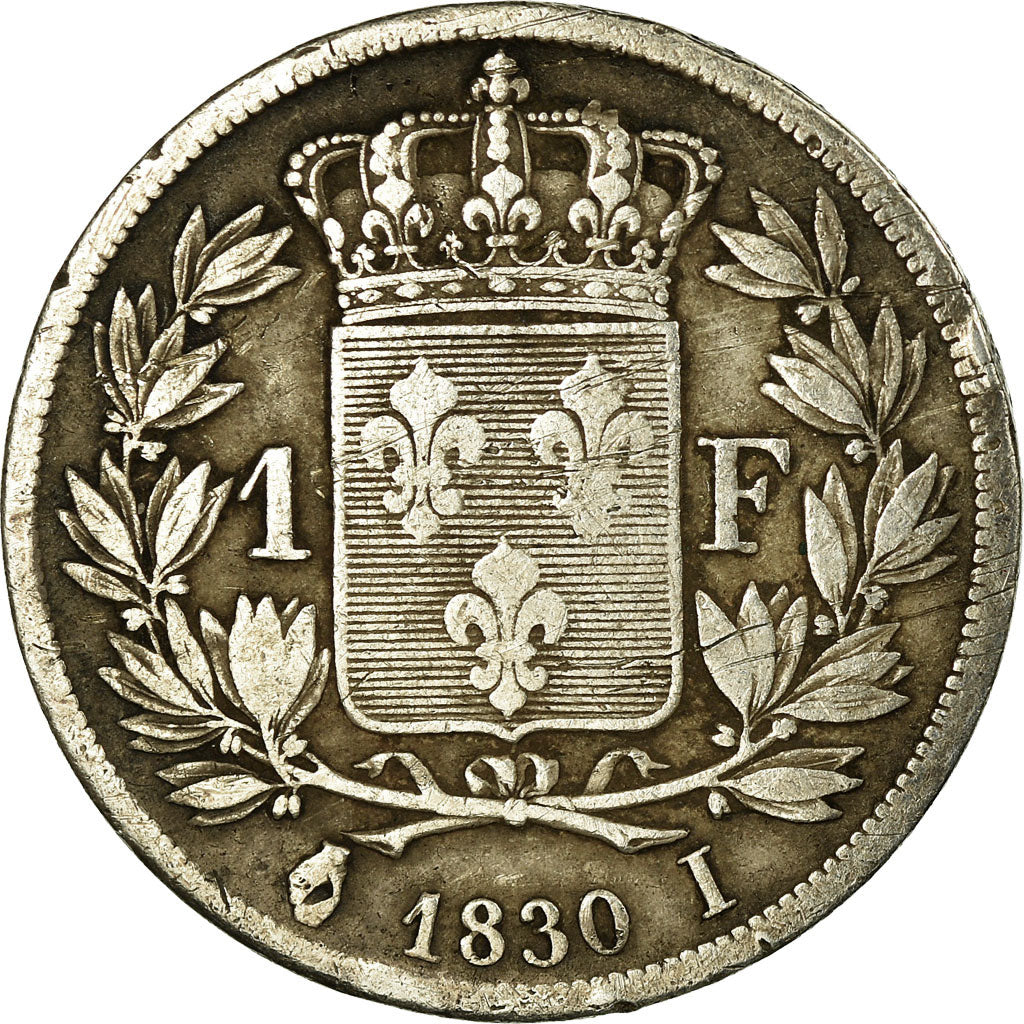 Coin, France, Charles X, Franc, 1830, Limoges, VF(30-35), Silver, KM:724.6