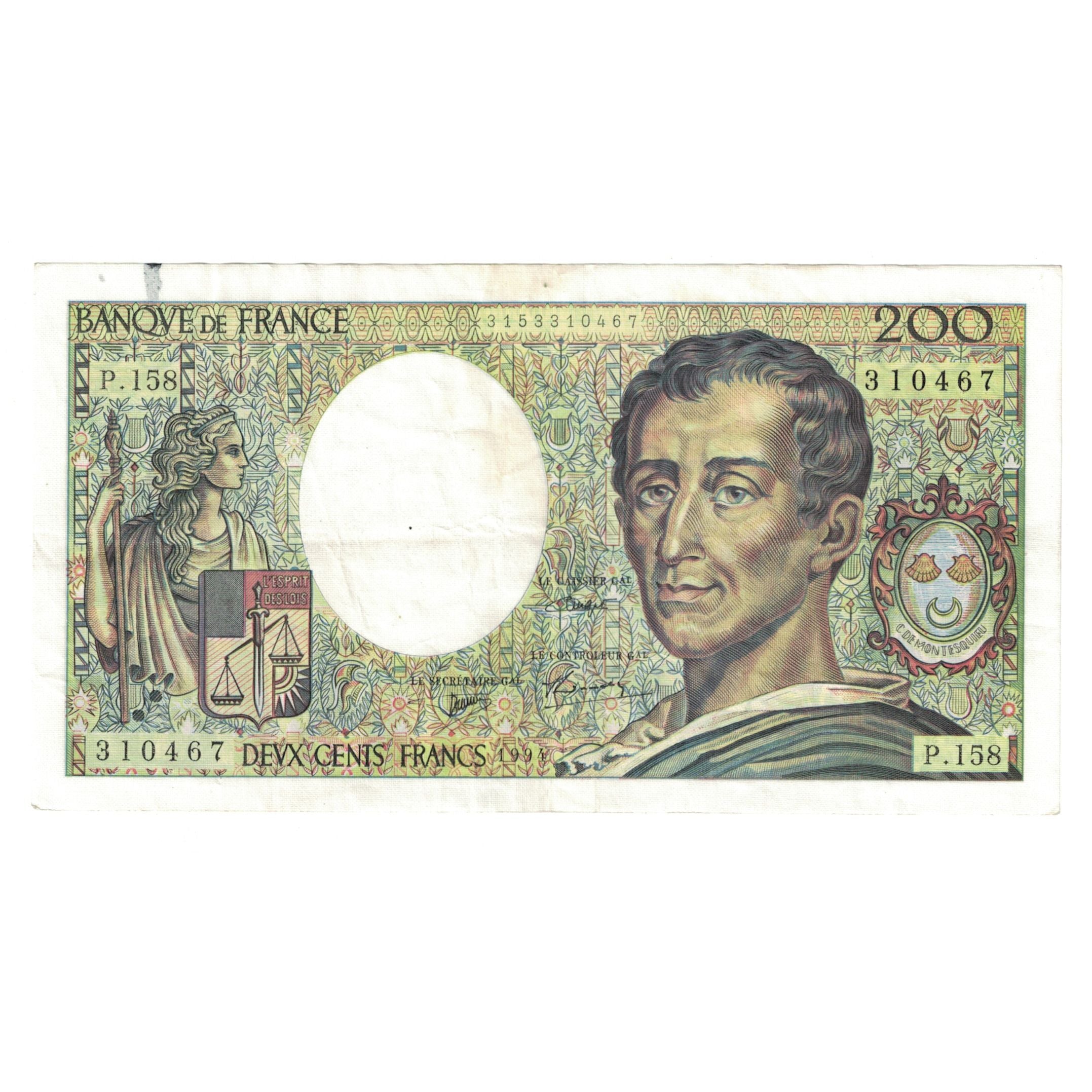 Francia, 200 Francs, Montesquieu, 1994, P.158310467, MB+, Fayette:70/2.1