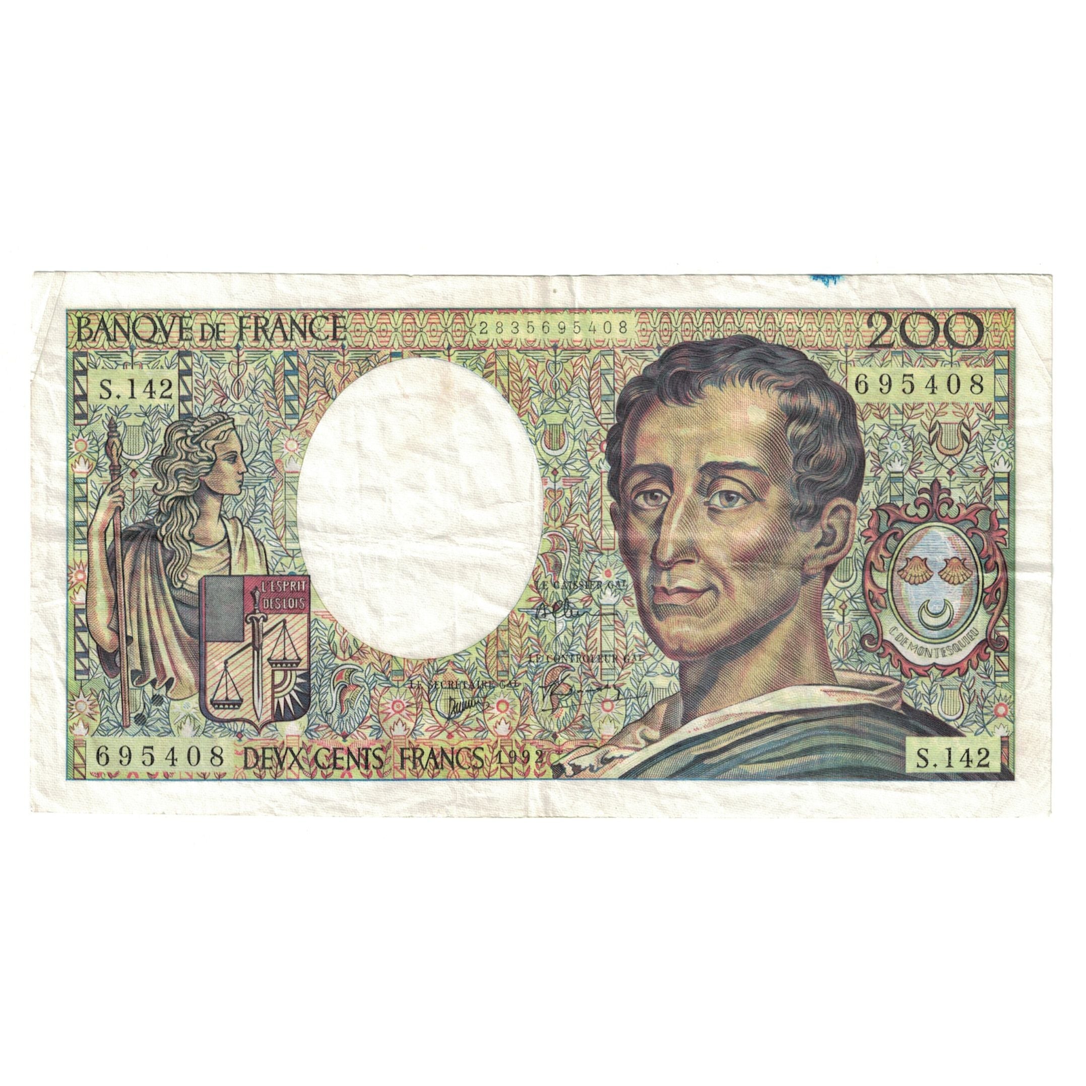 Francia, 200 Francs, Montesquieu, 1992, S.142695408, MB+, Fayette:70.12c