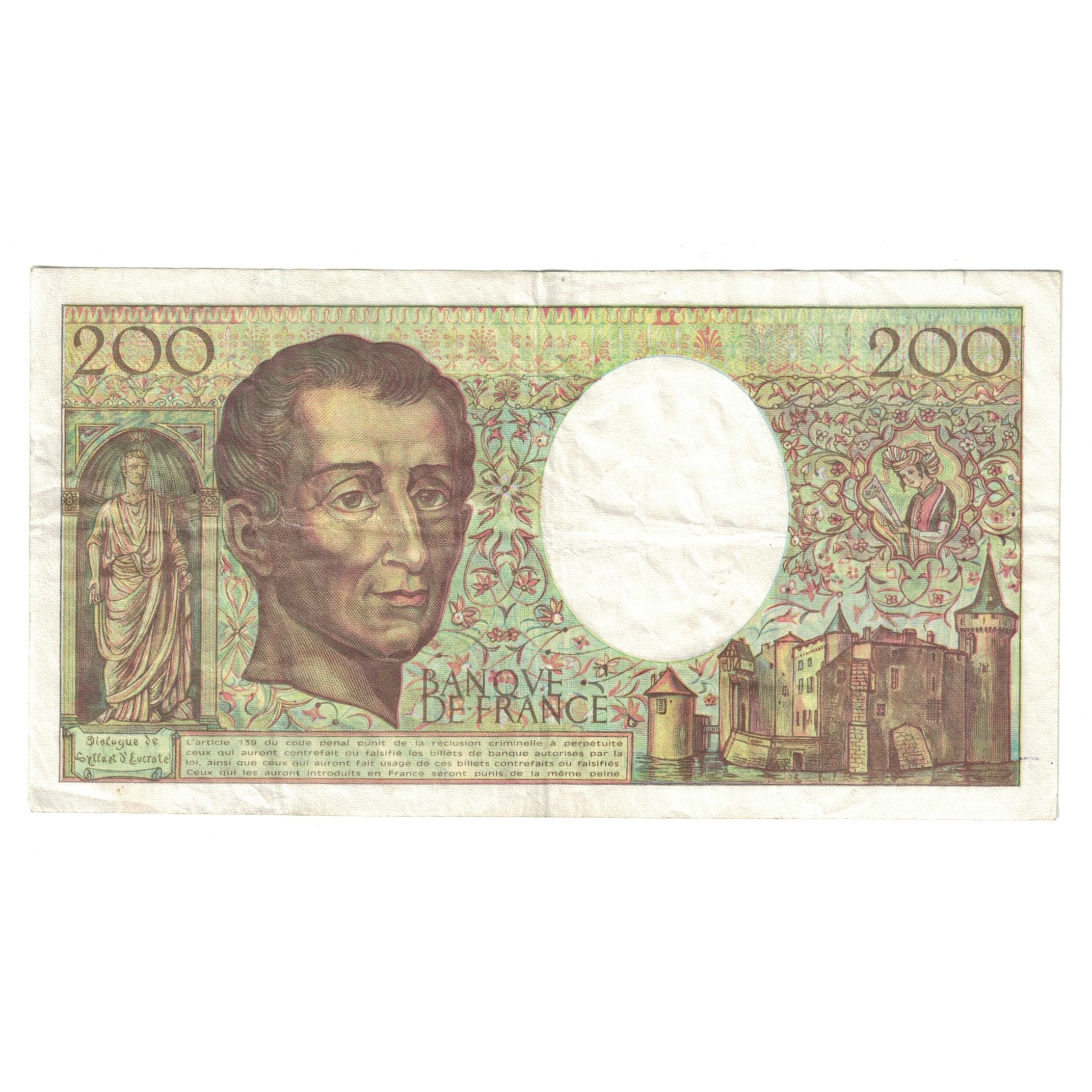 France, 200 Francs, Montesquieu, 1992, F.121151182, TTB, Fayette:70.12b, KM:155b