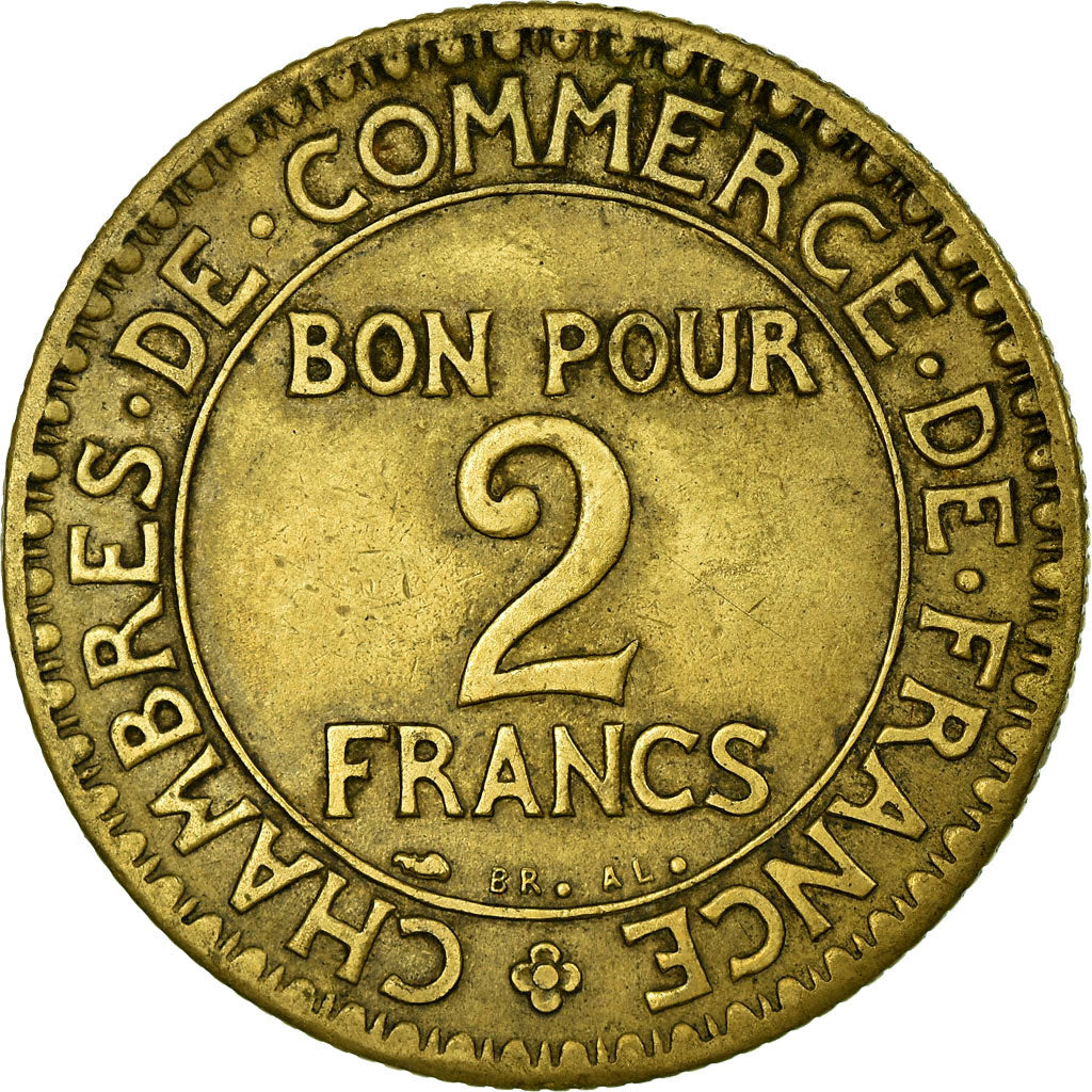 Coin, France, Chambre de commerce, 2 Francs, 1927, EF(40-45), Aluminum-Bronze