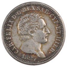 Italy, 1 Lire, 1827, Turin, KM #C#103.1, AU(50-53), Silver, 4.96