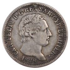 Moneta, STATI ITALIANI, SARDINIA, Carlo Felice, Lira, 1829, BB, Argento