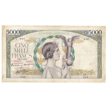 France, 5000 Francs, Victoire, 1934, Z.247 664, VF(20-25), Fayette:46.8, KM:97a