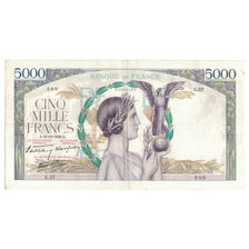 France, 5000 Francs, Victoire, 1938, G.37 580, TB+, Fayette:45.1, KM:91