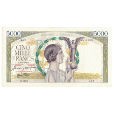 Francia, 5000 Francs, Victoire, 1943, G.1221 407, MBC, Fayette:46.49, KM:97d