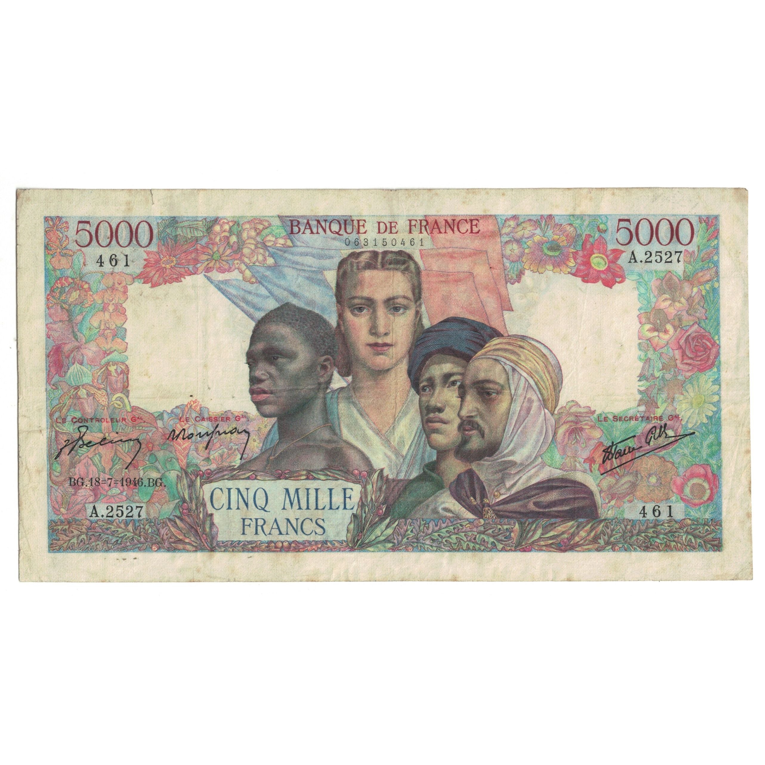 France, 5000 Francs, Empire Français, 1946, A.2527 461, TB, Fayette:47.55