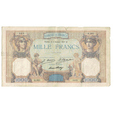 France, 1000 Francs, Cérès et Mercure, 1927, H.581 365, VF(20-25)