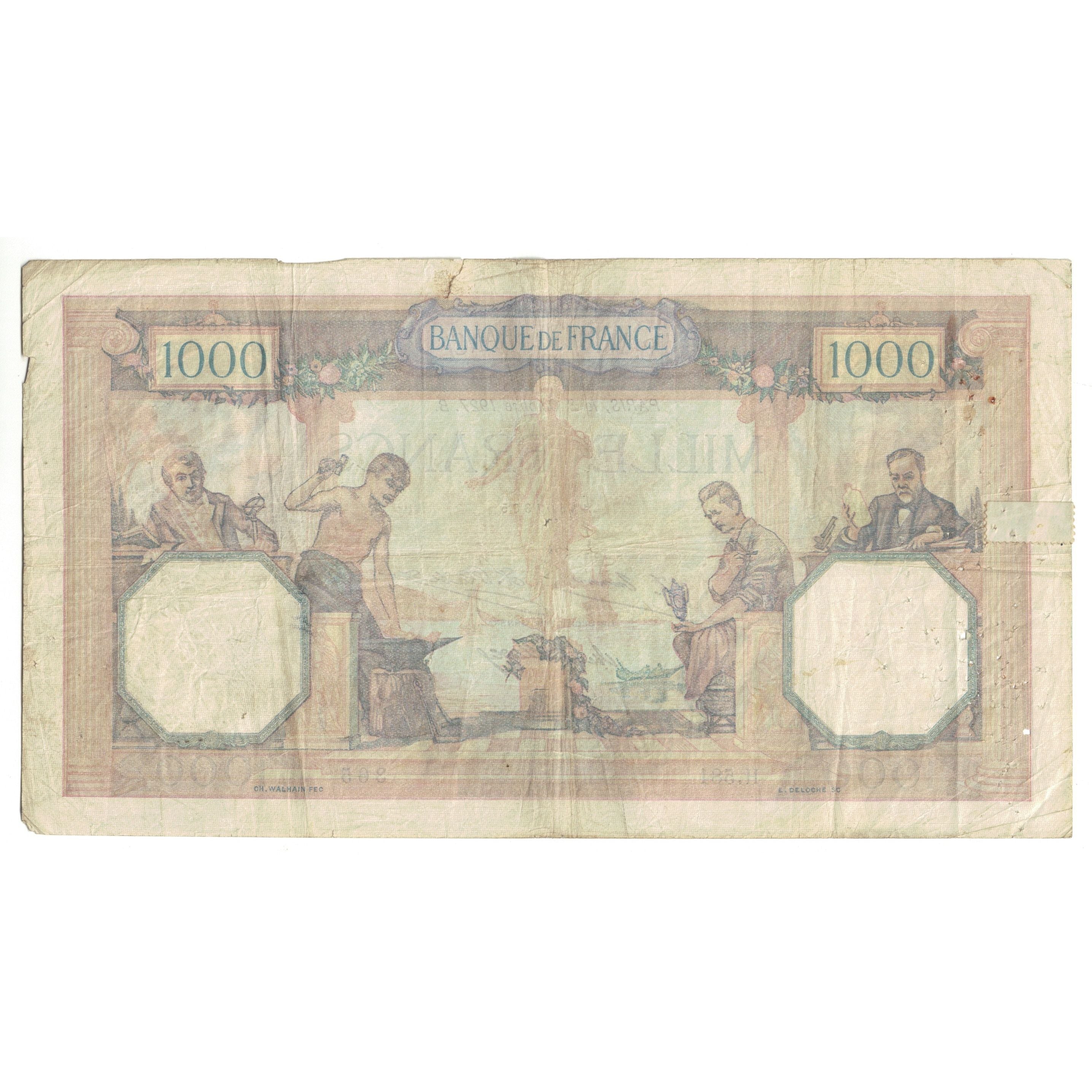 France, 1000 Francs, Cérès et Mercure, 1927, H.581 365, VF(20-25)