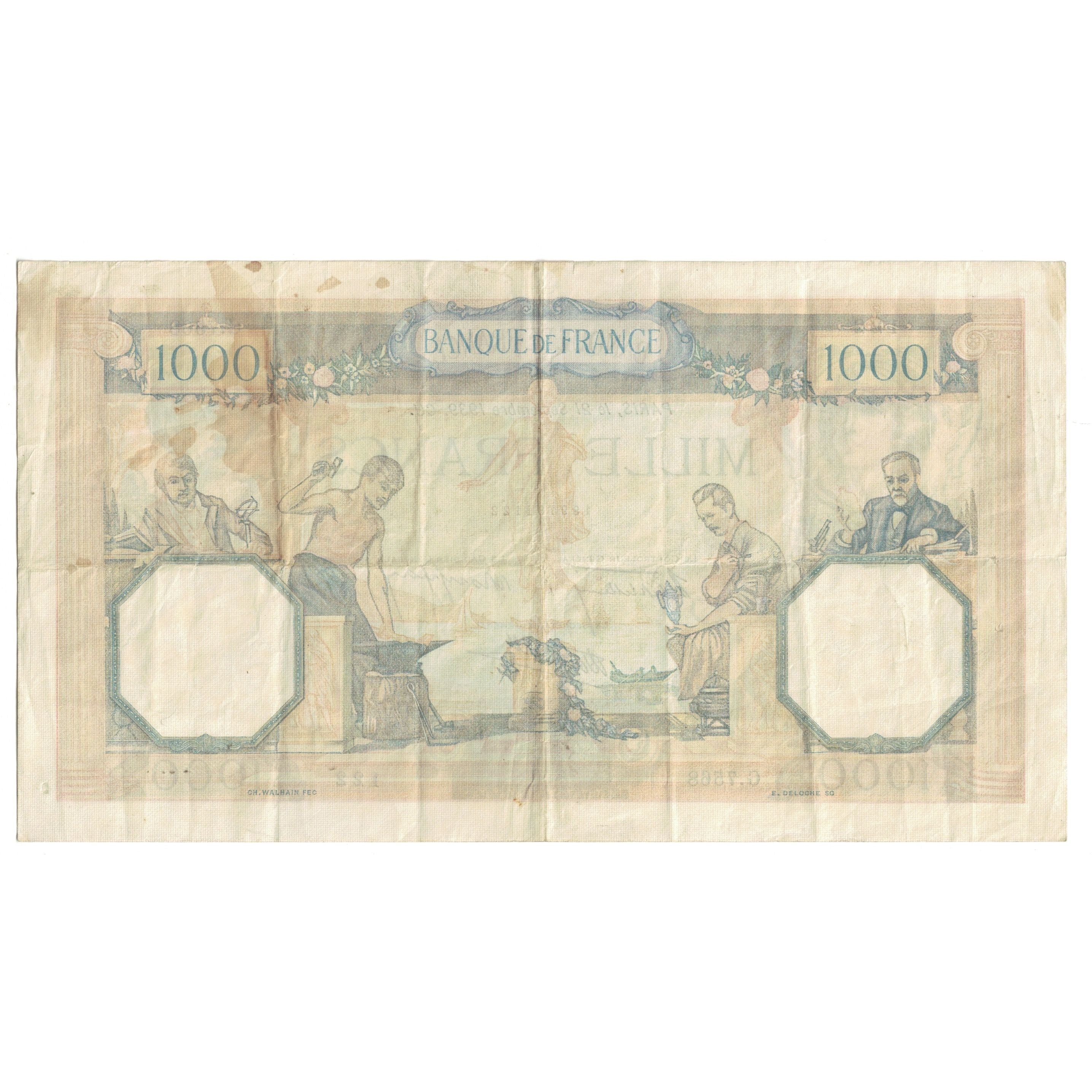 France, 1000 Francs, Cérès et Mercure, 1939, G.7568 122, EF(40-45)