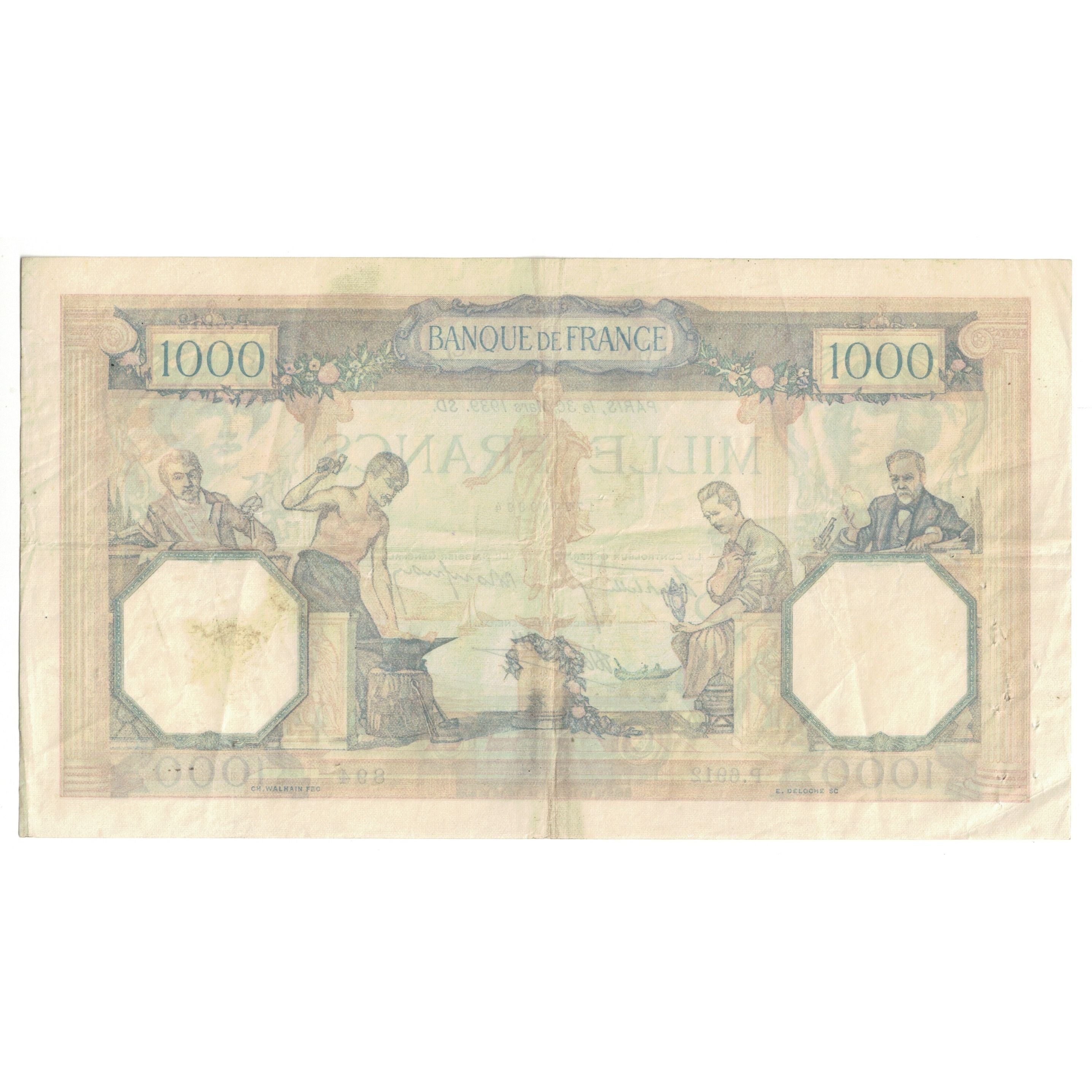 France, 1000 Francs, Cérès et Mercure, 1939, P.6912 894, EF(40-45)