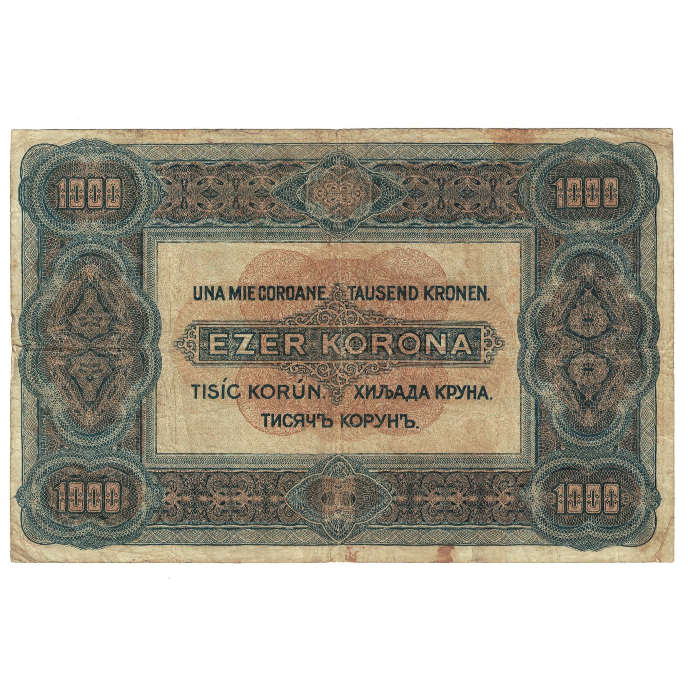 Banknote, Hungary, 1000 Korona, 1923, 1923-07-01, KM:66a, VF(20-25)