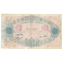 Frankrijk, 500 Francs, Bleu et Rose, 1937, J.2524 666, B+, Fayette:30.38, KM:66m